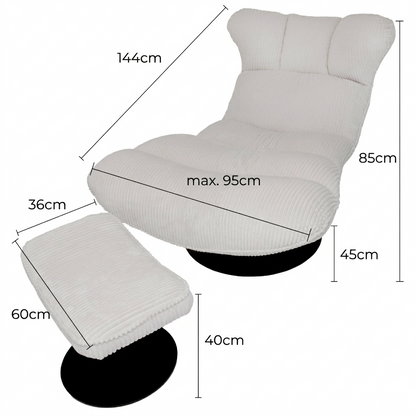 Loungeliege mit Hocker